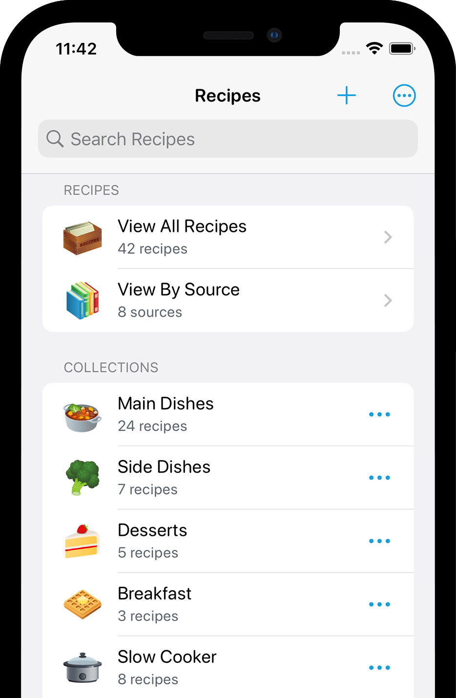AnyList recipe collection icons screenshot